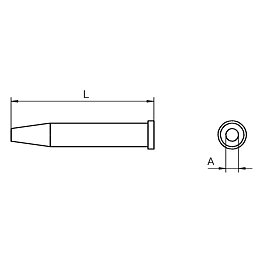 Soldering tip series XT, round shape, XT CS/Ø 3.2 mm, straight