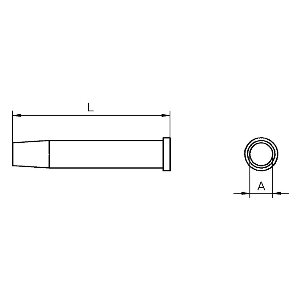 Lödspets serie XT, rund form, XT DS/Ø 5,0 mm, rak