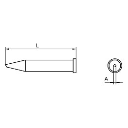 Soldering tip series XT, round shape, XT F/Ø 1.2 mm, beveled 30°