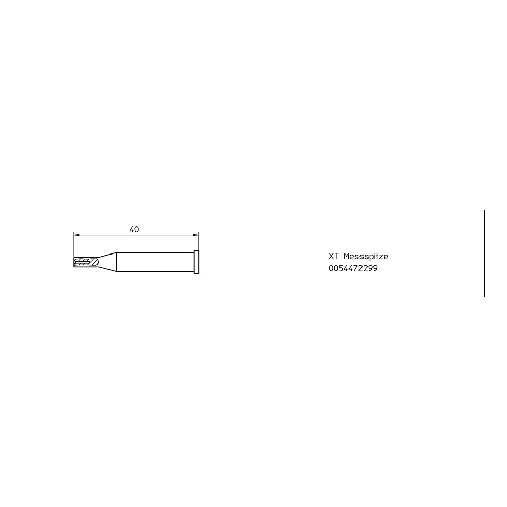 Lödspets serie XT, specialform, XT/6 x 40 mm, mätspets