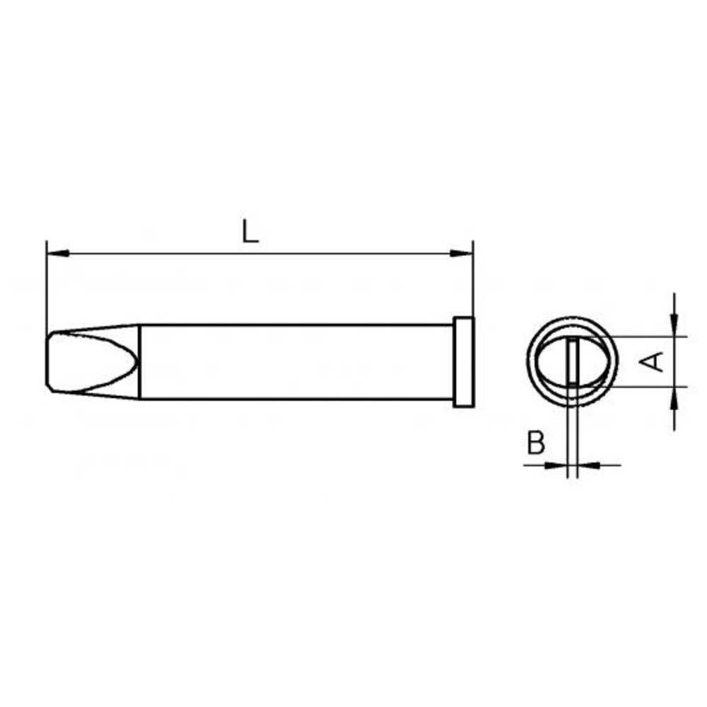 Lödspets XT-serien, mejselformad, XT DL/4,6 x 0,8 mm, rak, lång, 1 st