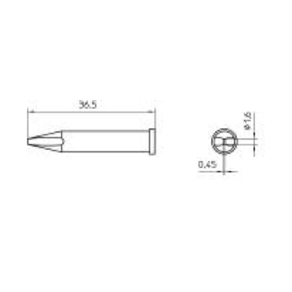 Soldering tip series XT, chisel shape, XT ASL/1.6 x 0.45 mm, flat, 1 piece