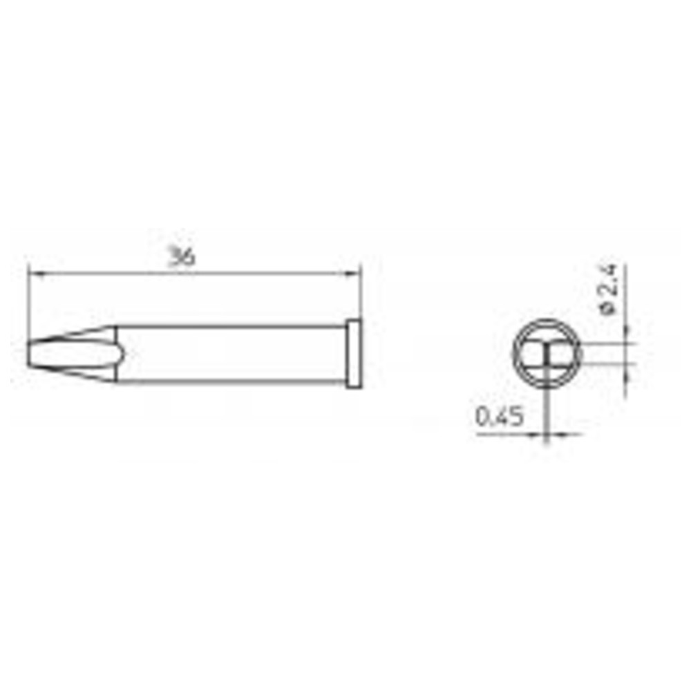 Soldering tip series XT, chisel shape, XT BSL/2.4 x 0.45 mm, flat, 1 piece