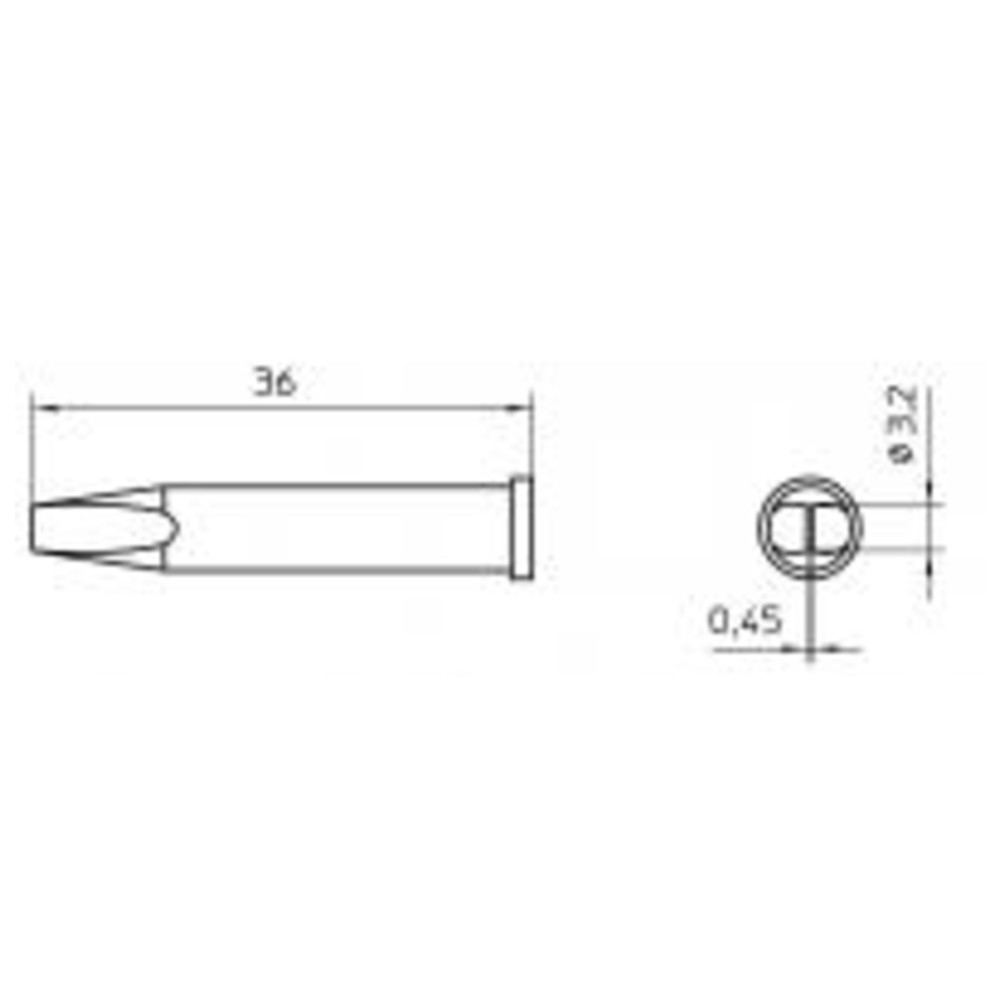 Lödspets serie XT, mejselformad, XT CSL/3,2 x 0,45 mm, platt, 1 st