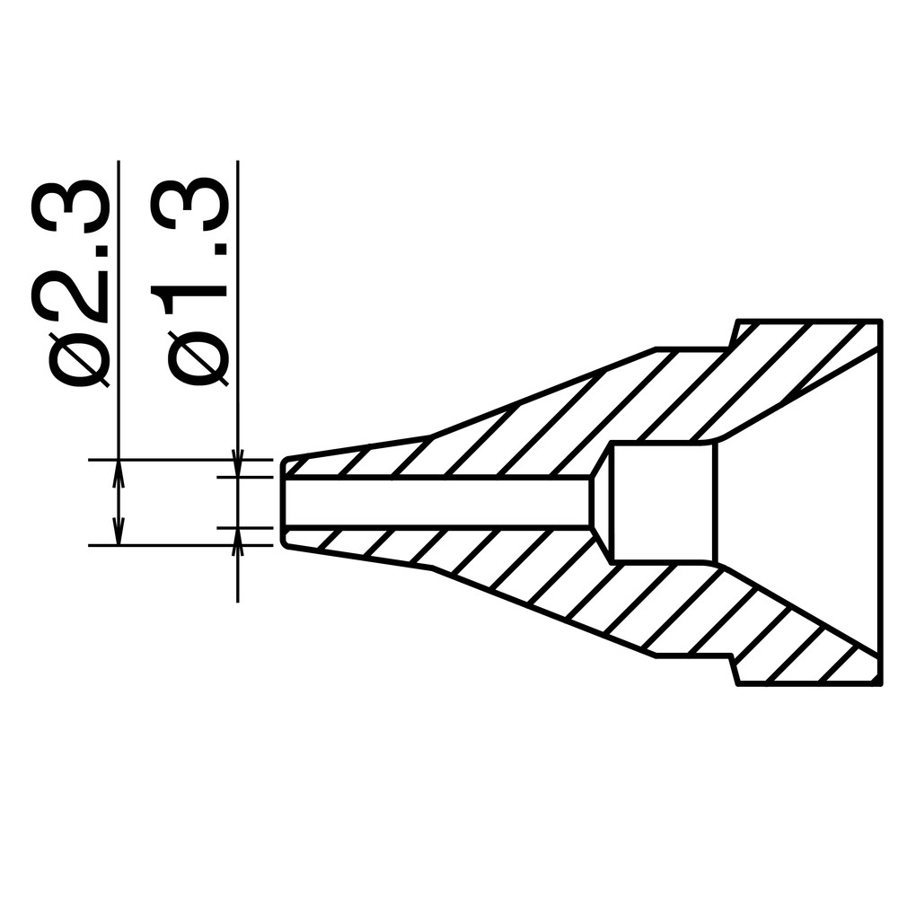 Desoldering tip, N61 series, Ø 1.3 mm, Type S