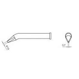 Soldering tip series XT, chisel shape, XT AX/1.6 x 0.7 mm, curved 30°, 1 piece