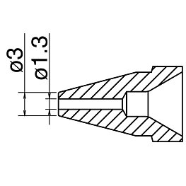 Avlödningsmunstycke serie N61, dimension Ø 1,3 mm, typ Standard