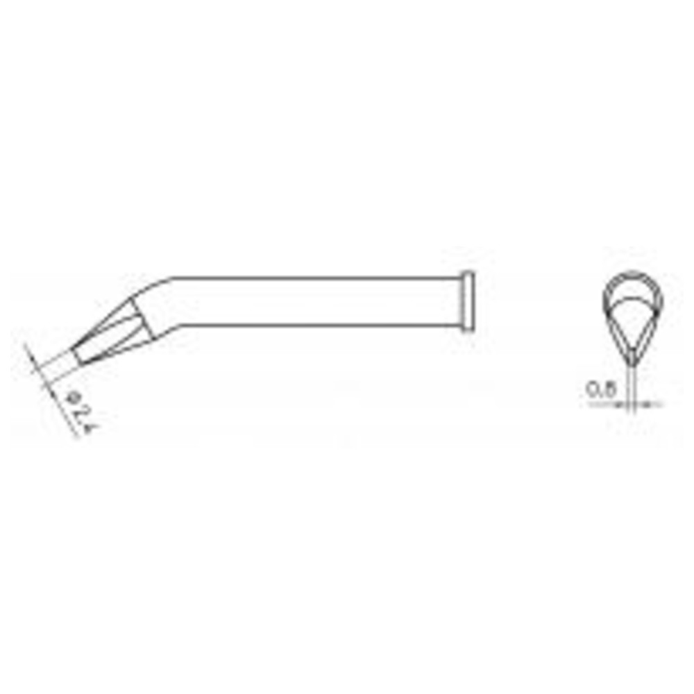 Lödspets serie XT, mejselformad, XT BX/2,4 x 0,5 mm, böjd 30°, 1 st