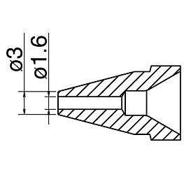 Avlödningsmunstycke serie N61, dimension Ø 1,6 mm, typ Standard