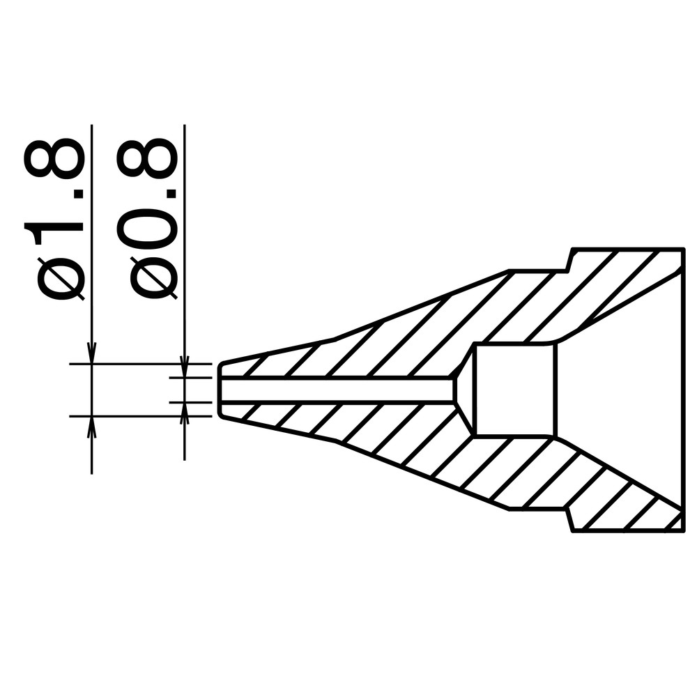 Avlödningsmunstycke serie N61, mått 4 x 1 mm, typ oval