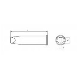 Soldering tip type XHT chisel shape, XHT E/7.6 x 1.5 mm, straight