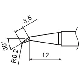 Composite soldering tip, Series T15, format J02