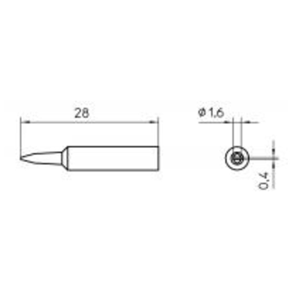 Lödspets serie XNT mejselform, XNT A/1,6 x 0,4 mm, rak - 2
