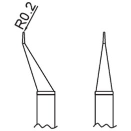 Composite soldering tip, T16 series, Chip 0.5C format