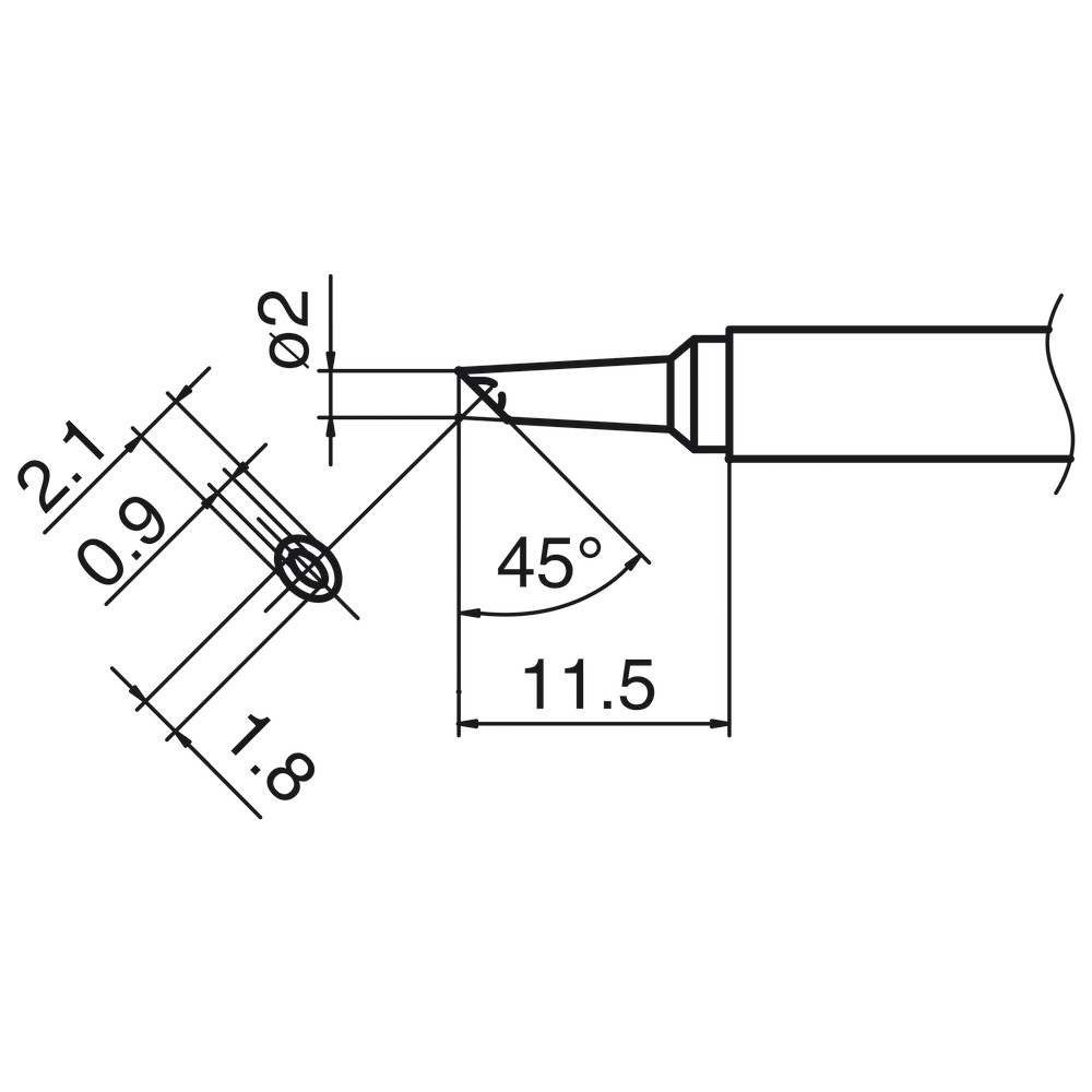 Composite soldering tip, T17 series, BCM2