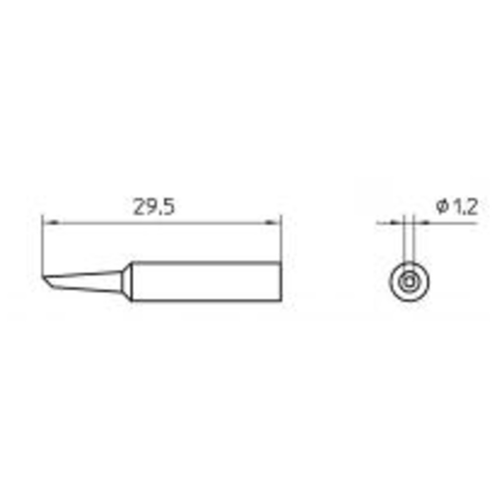 Lödspets serie XNT rund form, XNT 4/Ø 1,2 mm, avfasad 45 - 2