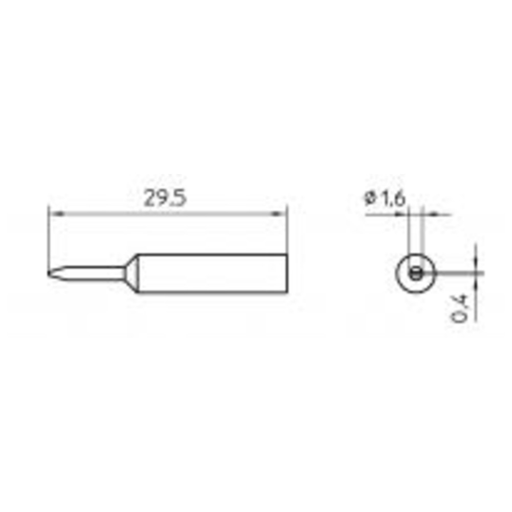 Soldering tip series XNT chisel shape, XNT 6/1.6 x 0.4 mm, straight - 2
