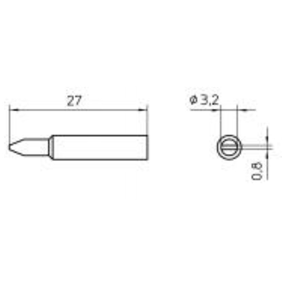 Soldering tip series XNT chisel shape, XNT C/3.2 x 0.8 mm, straight - 2
