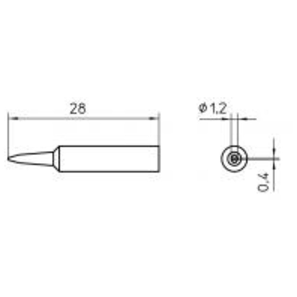 Soldering tip series XNT chisel shape, KNT K/1.2 x 0.4 mm, straight - 2