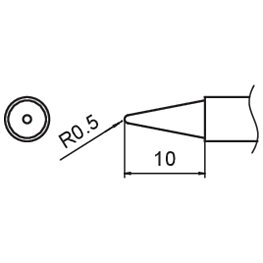 Composite soldering tip for FM2027/2028, T15-BCF1/1.1 x 11.5 mm