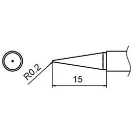Composite soldering tip for FM2027/2028, T15-BLL/0.2 x 15 mm