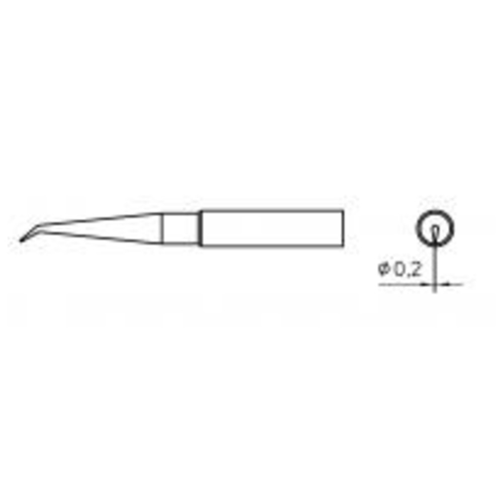 Lödspets serie XNT rund form, XNT 1LX/Ø 0,2 mm, böjd, lång - 2