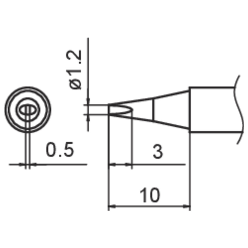 T15 Series Composite Soldering Tip, 1.2D Format