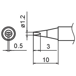 T15 Series Composite Soldering Tip, 1.2D Format