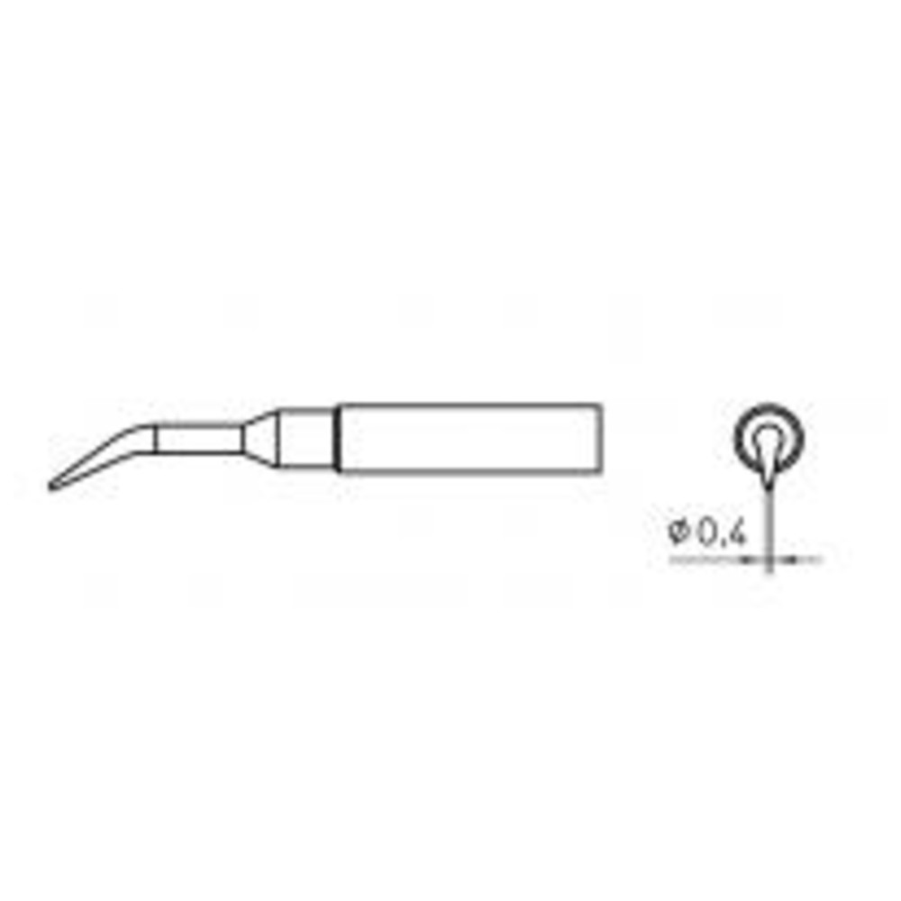 Soldering tip series XNT round shape, XNT 1SLX/Ø 0,4 mm, curved - 2