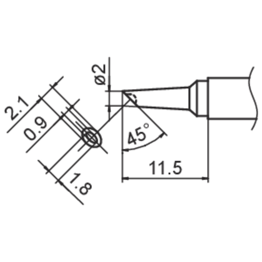 Composite soldering tip, T15 series, 2BC Depot format