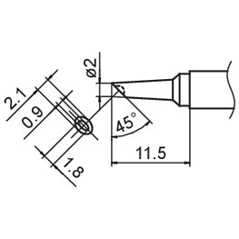 Composite soldering tip, T15 series, 2BC Depot format