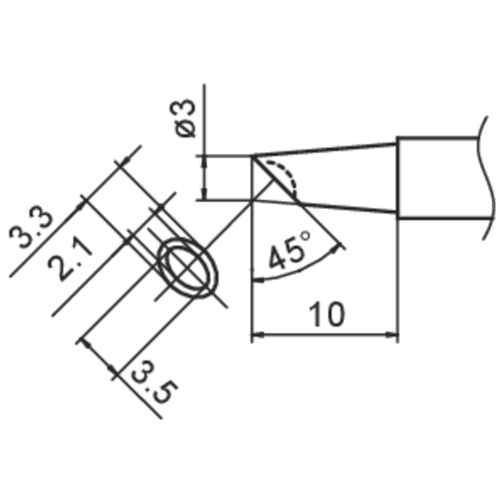 Composite soldering tip, T15 series, 3BC Depot format