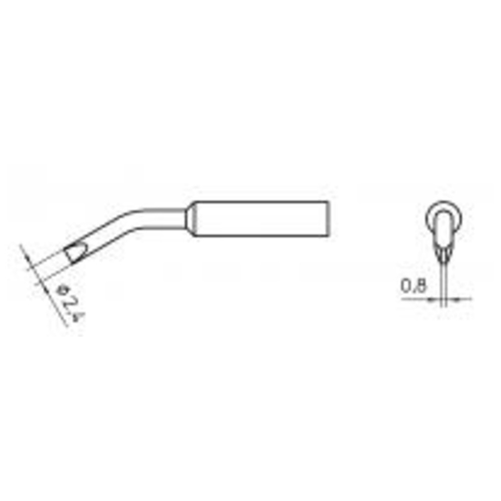 Lödspets serie XNT mejselformad, XNT BX/2,4 x 0,8 mm, böjd 30 - 2