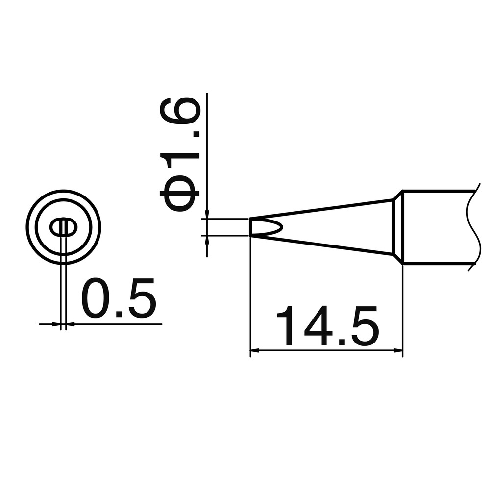 Soldering tip, Series T18, size 1.6D