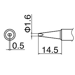 Lödspets serie T18, format 1,6D
