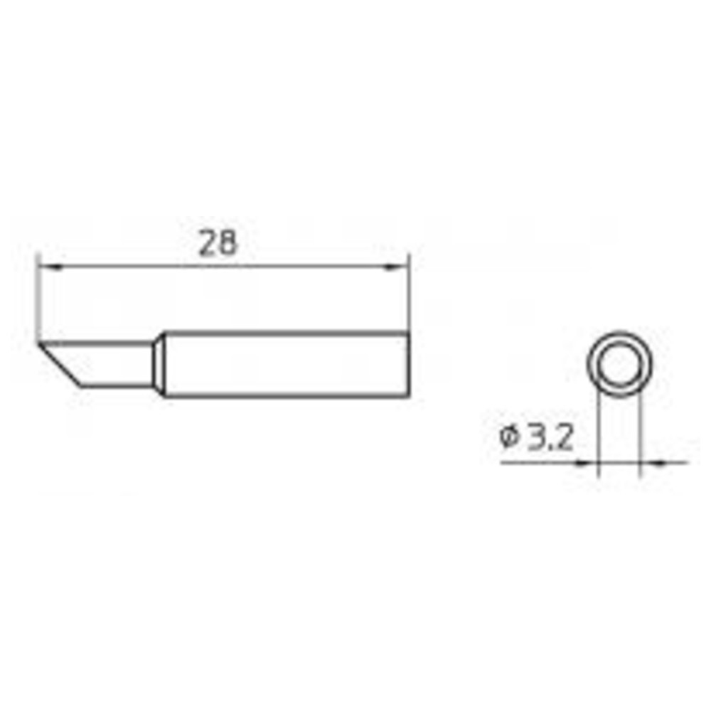 Lödspets serie XNT rund form, XNT CC/Ø 3,2 mm, avfasad 45 - 2
