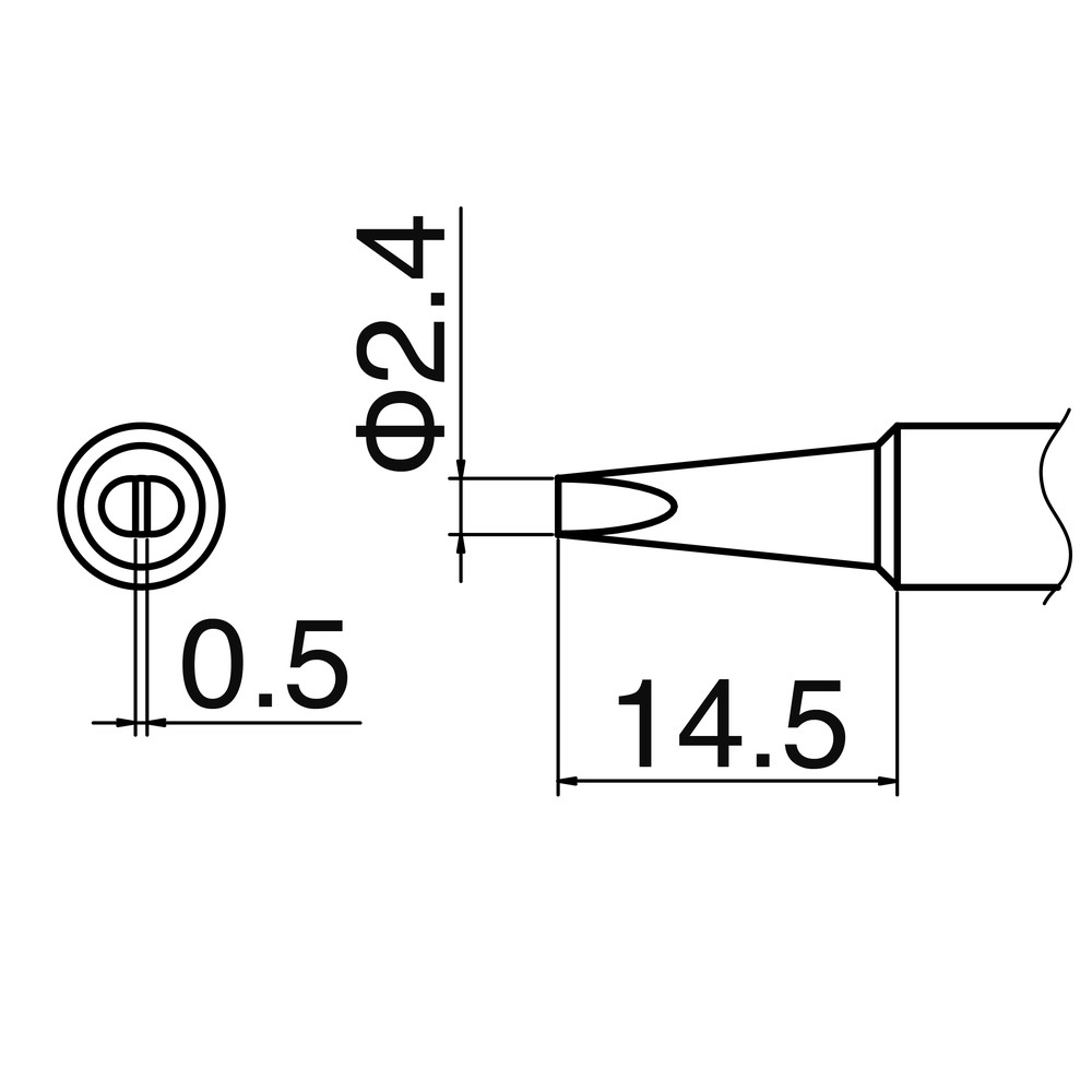 Soldering tip, Series T18, size 2.4D