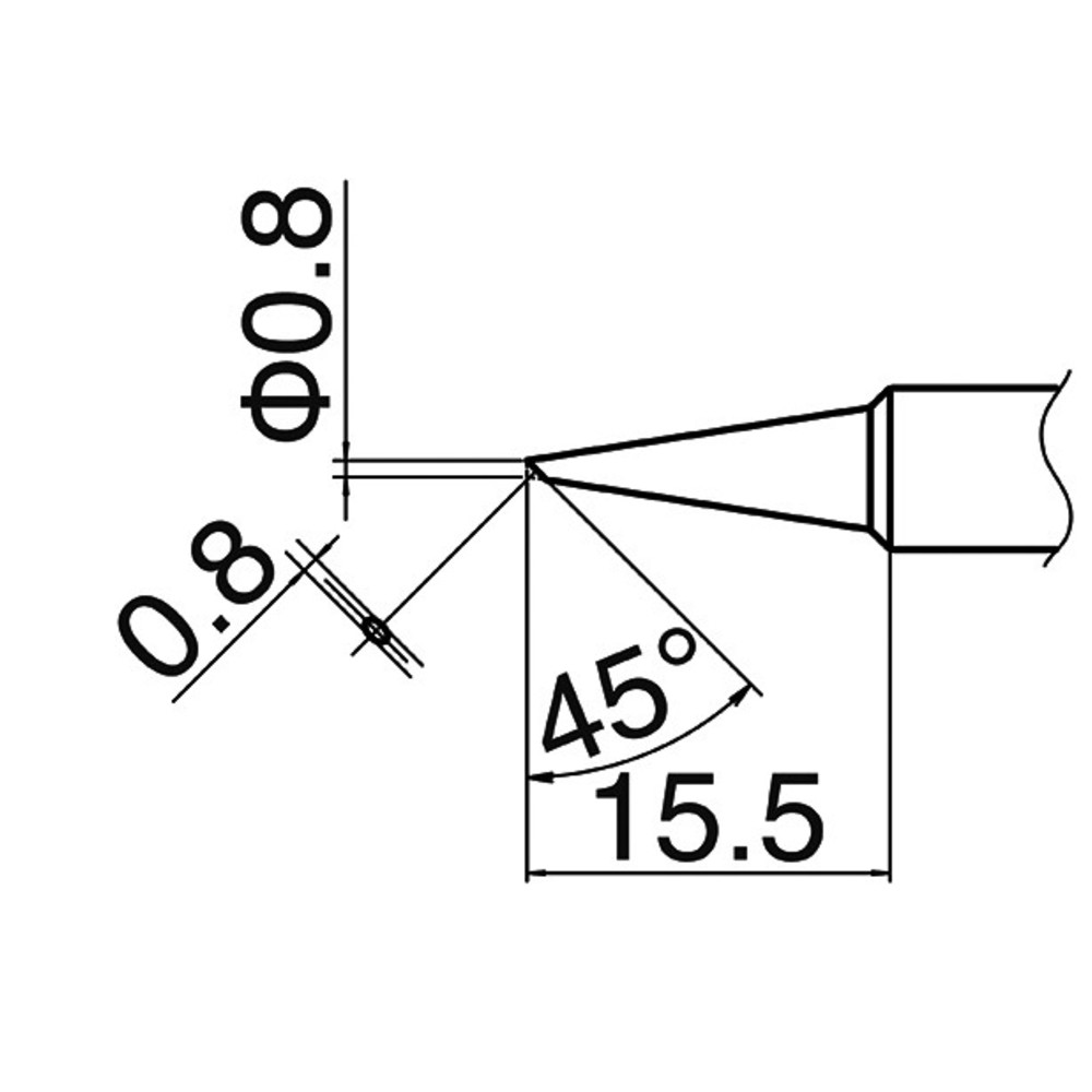 Soldering tip, T18 series, C08 format