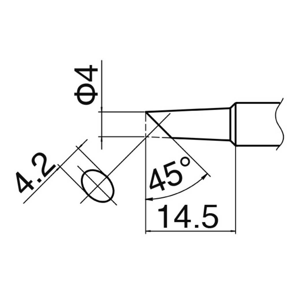 Soldering tip, T18 series, size C4