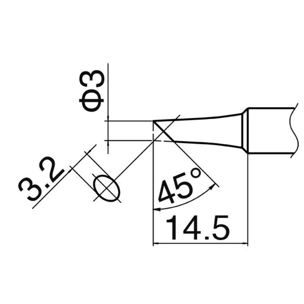 Soldering tip, Series T18, size CF3