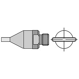Varmluftsmunstycke HAP-serien, F06/12,0 x 1,5 mm, platt munstycke