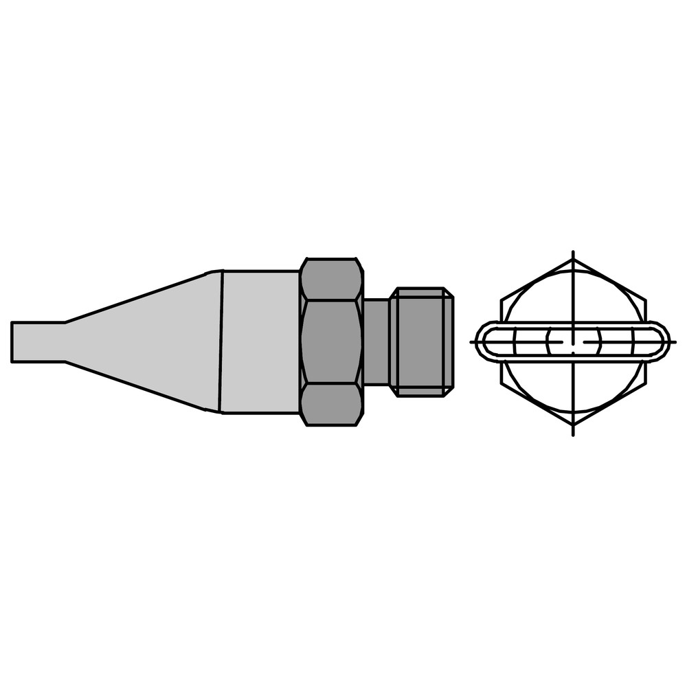 Hot air nozzle HAP series, F04/10.5 x 1.5 mm, flat nozzle - 2