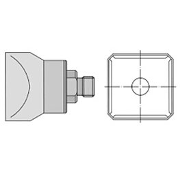 Varmluftsmunstycke, Q10/18,0 x 18,0 mm, 4-sidigt uppvärmt, med värmehäll