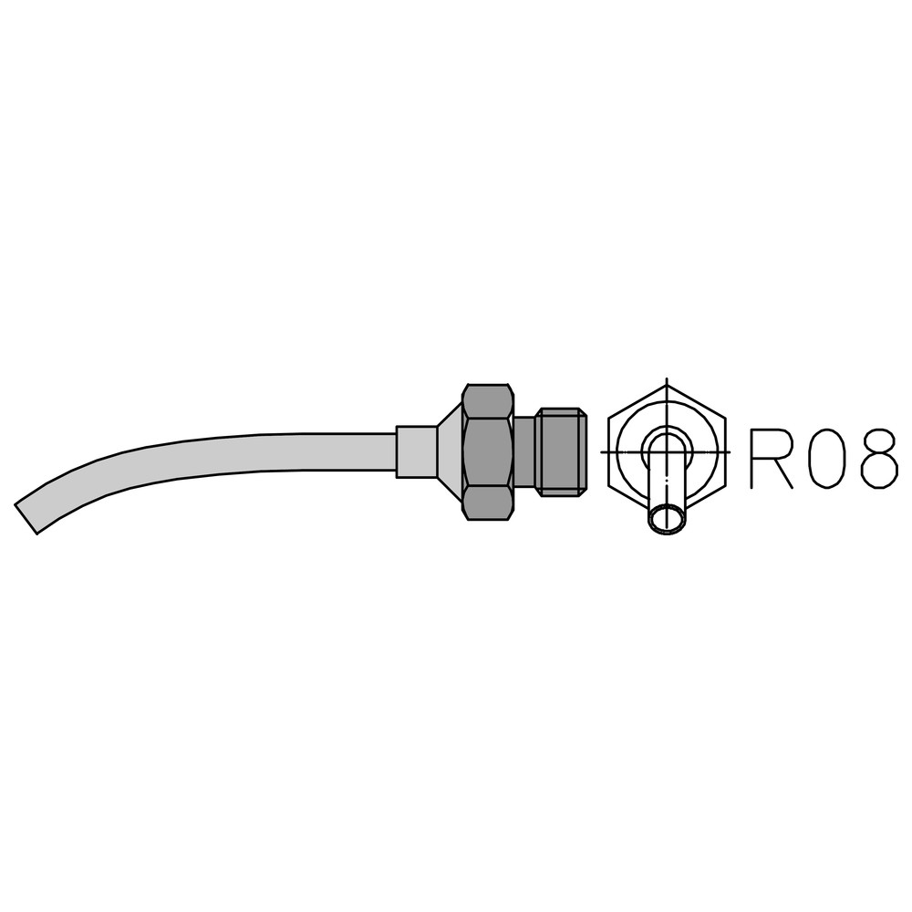 Hot air nozzle HAP series, R08/Ø 2.0 mm, curved round nozzle - 2