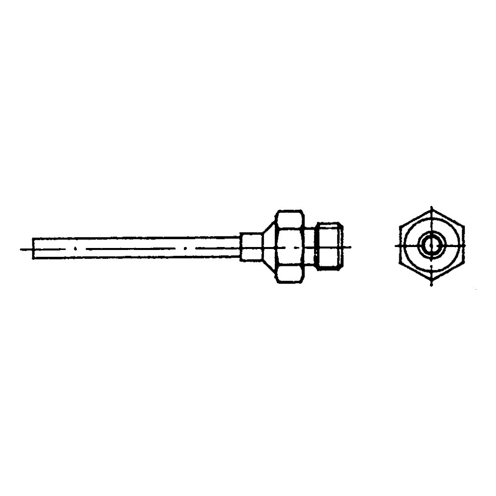 Hot air nozzle HAP series, R10/Ø 2.0 mm, round nozzle, long