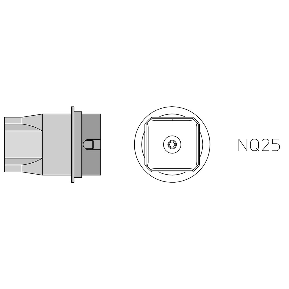 Varmluftsmunstycke typ NQ, NQ25, 18,0 x 18,0 mm, 4 sidor uppvärmt