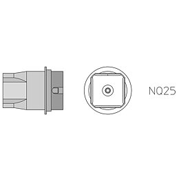 Varmluftsmunstycke typ NQ, NQ25, 18,0 x 18,0 mm, 4 sidor uppvärmt
