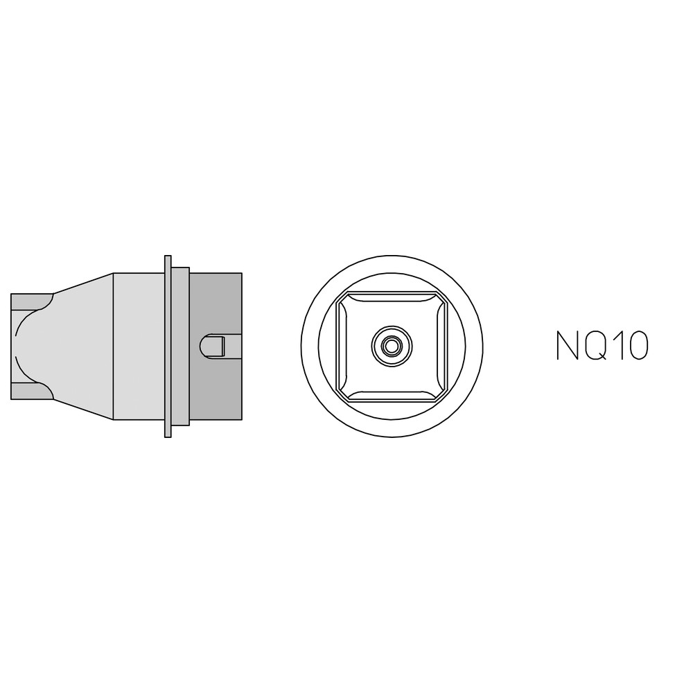 Varmluftsmunstycke typ NQ, NQ10, 14,8 x 14,8 mm, 4 sidor uppvärmt - 2