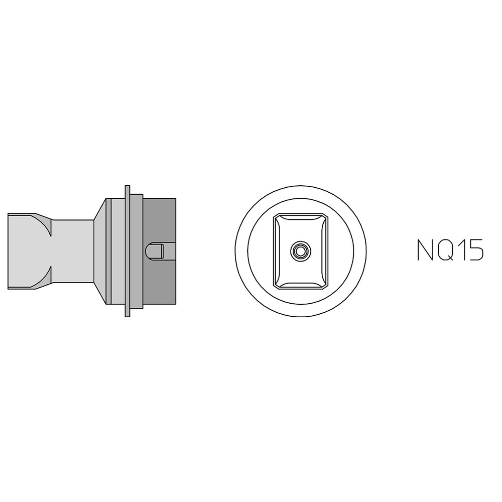 Hot gas nozzle type NQ, NQ15, 14.5 x 10.0 mm, 4 sides heated