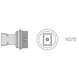 Varmluftsmunstycke typ NQ, NQ15, 14,5 x 10,0 mm, 4 sidor uppvärmt